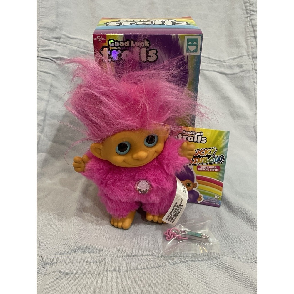 NEW Open Box Good Luck Trolls - Lucky Rainbow - Just Play - Happy Haul - Pink